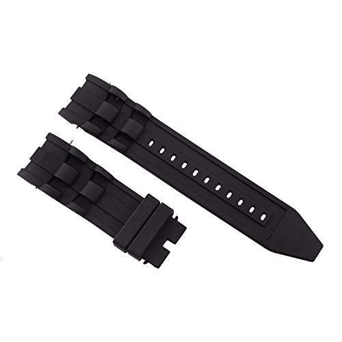 26MM Rubber Watch Band for Invicta Diver 6977 6978 6981 6983 Reserve SQUABA Black