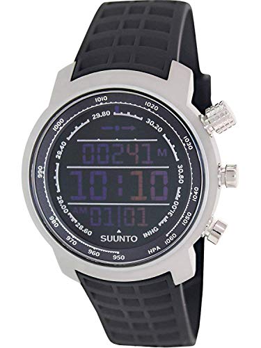 Suunto Elementum Terra Digital Display Quartz Watch, Black Silicone Band, Round 51.5mm Case