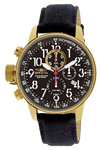 Invicta Men's 1515 I Force Collection 18k Gold Ion-Plated Watch with Black Cloth-Covered Band