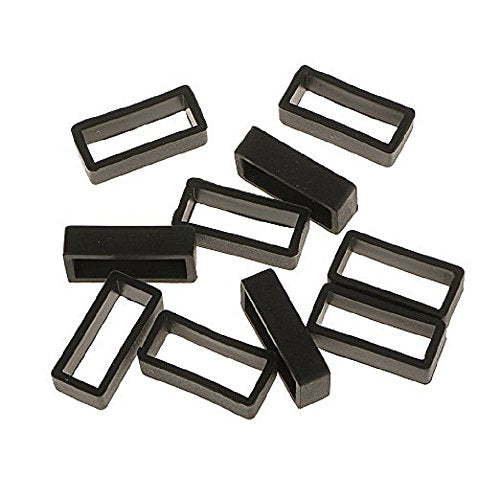 10 Pieces Size 28mm Black Rubber Replacement Keeper Watch Band/Strap Loop for Men Women