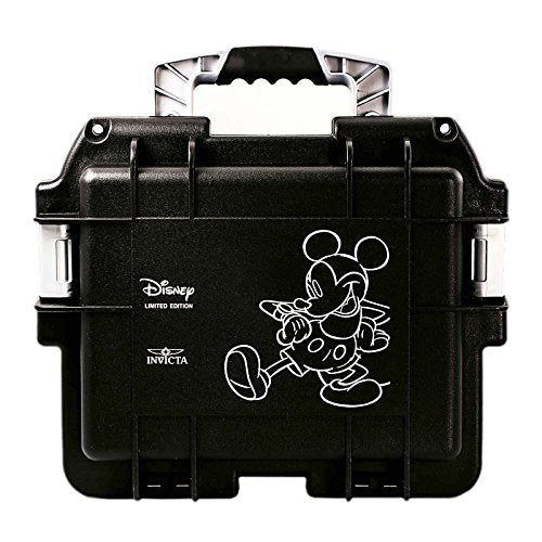Invicta (3) Three Slot Impact Resistant Black Disney Mickey Dive Storage Collector Case/Watch Box