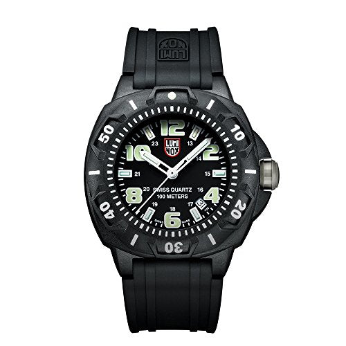Luminox Men's 0201.SL Sentry 0200 Black Case With Luminescent Accents, Black Rubber Band Watch