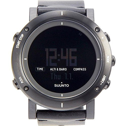 Suunto Essential Carbon Digital SS Leather Multi Quartz Men's Watch SS021215000