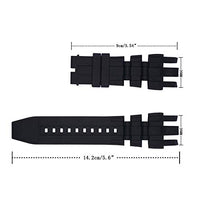 CACA for Invicta Subaqua Reserve Watch Replacement Rubber Silicone Band/Strap - Black Invicta Watch Strap