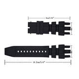 CACA for Invicta Subaqua Reserve Watch Replacement Rubber Silicone Band/Strap - Black Invicta Watch Strap