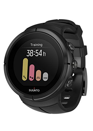 Suunto Spartan Ultra All Black Titanium Digital Display Quartz Watch, Black Silicone Band, Round 50mm Case