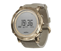 Suunto Mens Essential Gold Digital Display Quartz Watch, Ivory Leather Band, Round 49.1mm Case