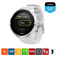 Suunto 9, GPS Sports Watch with Long Battery Life and Wrist-Based Heart Rate, Non-Barometer, White