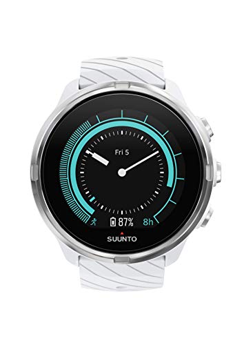 Suunto 9, GPS Sports Watch with Long Battery Life and Wrist-Based Heart Rate, Non-Barometer, White