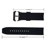 CACA for Invicta S1 Rally Replacement Rubber Silicone Watch Band Watch Strap with Stainless Steel Buckle - Black Invicta Watch Strap