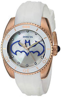 Invicta Women's DC Comics Stainless Steel Quartz Watch with Silicone Strap, White, 19.6 (Model: 29301)