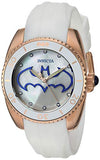 Invicta Women's DC Comics Stainless Steel Quartz Watch with Silicone Strap, White, 19.6 (Model: 29301)