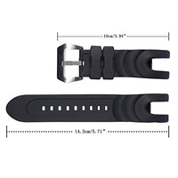 CACA for Invicta Watch Replacement Rubber Silicone Band/Strap with Stainless Steel Buckle for Invicta Reserve Collection Venom - Black Invicta Watch Strap