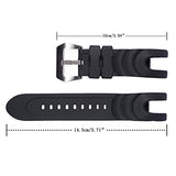 CACA for Invicta Watch Replacement Rubber Silicone Band/Strap with Stainless Steel Buckle for Invicta Reserve Collection Venom - Black Invicta Watch Strap