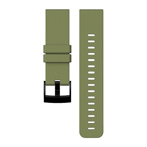 New Suunto Traverse Army Green Silicone Strap AW16 PVD Black Brush Buckle