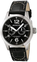 Invicta II Men's 0764 Stainless Steel Watch with Black Leather Band