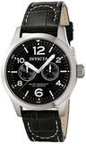 Invicta II Men's 0764 Stainless Steel Watch with Black Leather Band