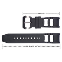 CACA for Invicta Russian Diver Watch Replacement Rubber Silicone Band/Strap - Black Invicta Watch Strap