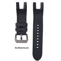 CACA for Invicta Watch Replacement Rubber Silicone Band/Strap with Stainless Steel Buckle for Invicta Reserve Collection Venom - Black Invicta Watch Strap
