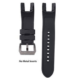 CACA for Invicta Watch Replacement Rubber Silicone Band/Strap with Stainless Steel Buckle for Invicta Reserve Collection Venom - Black Invicta Watch Strap