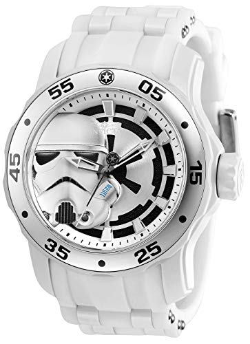 Invicta Men's Star Wars Stainless Steel Quartz Watch with Silicone Strap, White, 26 (Model: 32515)
