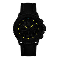 Luminox 9247 Men's Air F-22 Raptor 9240 Black Dial Brown Leather Strap Chrono Dive Watch