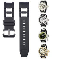CACA for Invicta Russian Diver Watch Replacement Rubber Silicone Band/Strap - Black Invicta Watch Strap