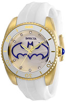 Invicta Women's DC Comics Stainless Steel Quartz Watch with Silicone Strap, White, 18 (Model: 29300)