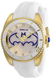 Invicta Women's DC Comics Stainless Steel Quartz Watch with Silicone Strap, White, 18 (Model: 29300)