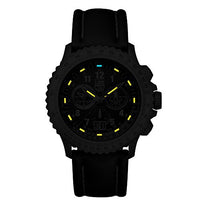 Luminox 9241 Men's Air F-22 Raptor 9240 Black Dial Black Leather Strap Chrono Dive Watch