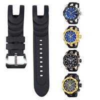CACA for Invicta Watch Replacement Rubber Silicone Band/Strap with Stainless Steel Buckle for Invicta Reserve Collection Venom - Black Invicta Watch Strap