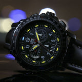 Luminox 9247 Men's Air F-22 Raptor 9240 Black Dial Brown Leather Strap Chrono Dive Watch