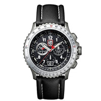 Luminox 9241 Men's Air F-22 Raptor 9240 Black Dial Black Leather Strap Chrono Dive Watch