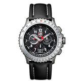 Luminox 9241 Men's Air F-22 Raptor 9240 Black Dial Black Leather Strap Chrono Dive Watch