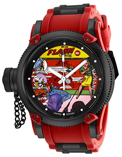 Invicta Men's DC Comics Quartz Watch with Stainless Steel Strap, Red, 26 (Model: 29350)