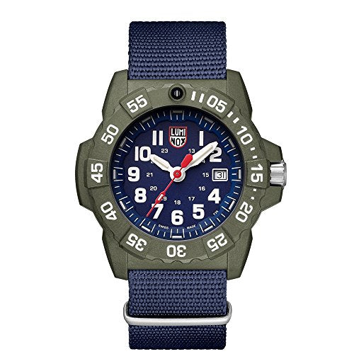 Luminox Men's SEA Stainless Steel Swiss-Quartz Watch with Nylon Strap, Blue, 24 (Model: 3503.ND)