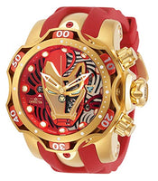 Invicta Men's Marvel Quartz Watch with Stainless Steel, Silicone Strap, Gold, Red, 26 (Model: 30552)
