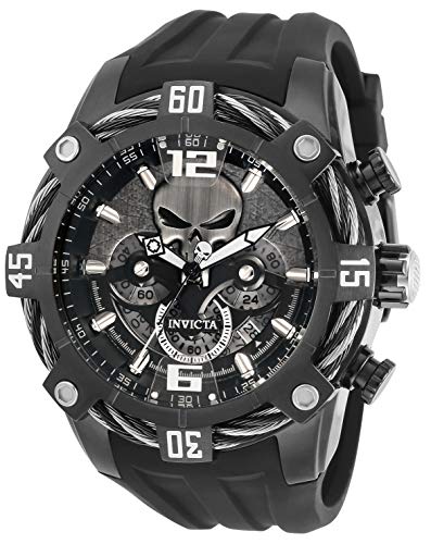 Invicta Men's Marvel Stainless Steel Quartz Watch with Polyurethane Strap, Black, 32 (Model: 33163)