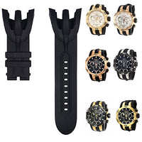 CACA for Invicta Venom Reserve Swiss Quartz Chronograph Replacement Rubber Silicone Watch Band/Watch Strap - Black Invicta Watch Strap