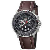 Luminox 9247 Men's Air F-22 Raptor 9240 Black Dial Brown Leather Strap Chrono Dive Watch