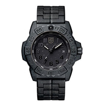 Luminox Navy Seal Mens Watch Black Out (XS.3502.BO / 3500 Series): 200 Meter Waterproof + Light Weight Carbon Case and Band + Constant Night Visibility