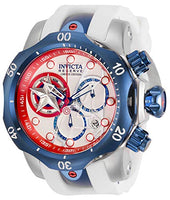 Invicta Men's Marvel Stainless Steel Quartz Watch with Silicone Strap, White, 26 (Model: 32452)