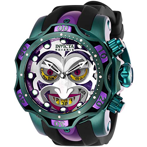 Invicta Men's DC Comics Quartz Diving Watch with Stainless Steel, Silicone, Aluminium Strap, Black, Purple, Green, 26 (Model: 26790)