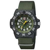 Luminox Men's SEA Stainless Steel Swiss-Quartz Watch with Nylon Strap, Green, 24 (Model: 3517)