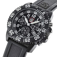Luminox Watches Men - Navy Seals Colormark Chronograph Black White (XS.3081/3080 Series) - 200 Meter Waterproof, Hardened Mineral Glas, Luminous