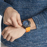 Luminox Navy Seal Mens Watch Blue Display Orange Band (XS.3603/3600 Series): 200 Meter Waterproof + Hardened Mineral Glas + Light Weight Carbon Case